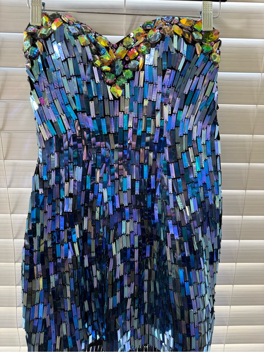Claudine Iridescent Sequin Strapless Dress size 2